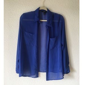 Blue collard shirt